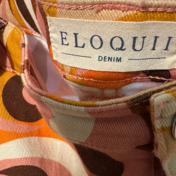 ELOQUII Size 18 Orange and Brown Wide Leg Cropped and Flare Pants - Picture 2 of 6